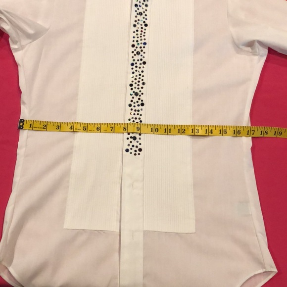 Vintage bedazzled tuxedo blouse - Picture 12 of 13